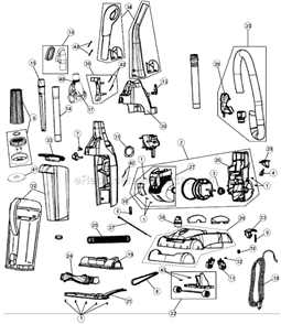 Page A Diagram and Parts List for M088911B  Dirt Devil Upright Vacuum